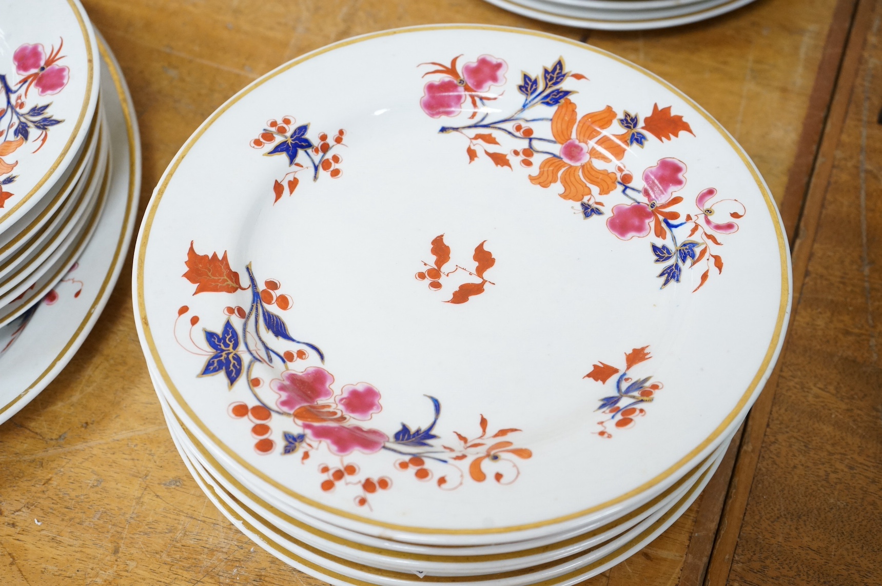 A Flight, Barr and Barr Worcester part dinner service, largest 31cm wide. Condition - varies